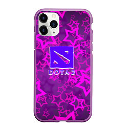 Чехол iPhone 11 Pro матовый Dota2 звёзды неон, цвет: 3D-фиолетовый