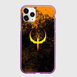 Чехол iPhone 11 Pro матовый Quake краски брызги оранжевый, цвет: 3D-фиолетовый