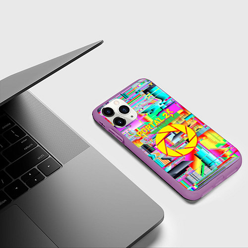 Чехол iPhone 11 Pro матовый Portal 2 краски / 3D-Фиолетовый – фото 3