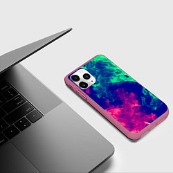 Чехол iPhone 11 Pro матовый Огненный стиль текстура, цвет: 3D-малиновый — фото 2
