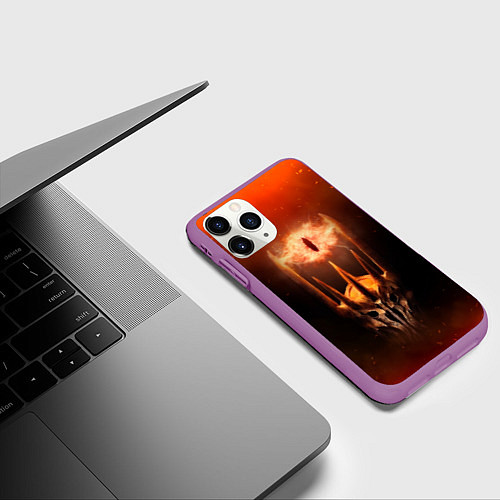 Чехол iPhone 11 Pro матовый Саурон Властелин колец / 3D-Фиолетовый – фото 3