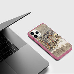 Чехол iPhone 11 Pro матовый Город 2100, цвет: 3D-малиновый — фото 2