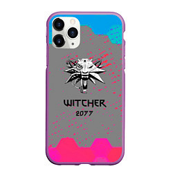 Чехол iPhone 11 Pro матовый Cyberpunk 2077 x ведьмак соты, цвет: 3D-фиолетовый