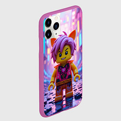Чехол iPhone 11 Pro матовый Роблокс с фиолетовыми волосами, цвет: 3D-фиолетовый — фото 2
