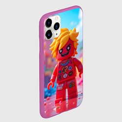 Чехол iPhone 11 Pro матовый Роблокс с желтыми волосами, цвет: 3D-фиолетовый — фото 2