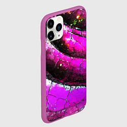 Чехол iPhone 11 Pro матовый Розовая волнистая абстракция, цвет: 3D-фиолетовый — фото 2