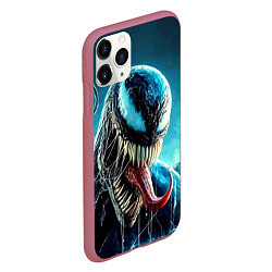 Чехол iPhone 11 Pro матовый Venom in metropolis - ai art neon fantasy, цвет: 3D-малиновый — фото 2