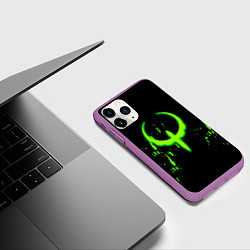 Чехол iPhone 11 Pro матовый Quake брызги кислотных красок, цвет: 3D-фиолетовый — фото 2