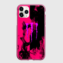 Чехол iPhone 11 Pro матовый Monster energy fire pink, цвет: 3D-малиновый
