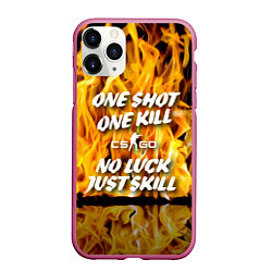 Чехол iPhone 11 Pro матовый Counter Strike - motto flame, цвет: 3D-малиновый