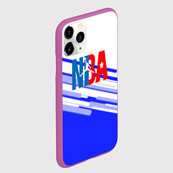 Чехол iPhone 11 Pro матовый NBA geometry steel, цвет: 3D-фиолетовый — фото 2