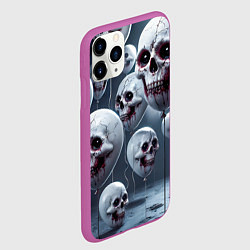 Чехол iPhone 11 Pro матовый Шарики черепа, цвет: 3D-фиолетовый — фото 2