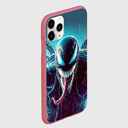 Чехол iPhone 11 Pro матовый Свирепый Веном - неоновое свечение, цвет: 3D-малиновый — фото 2