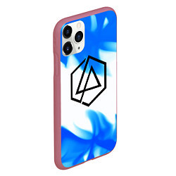 Чехол iPhone 11 Pro матовый Linkin park blue flame, цвет: 3D-малиновый — фото 2