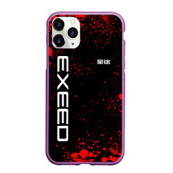 Чехол iPhone 11 Pro матовый Exeed - красные брызги краски, цвет: 3D-фиолетовый