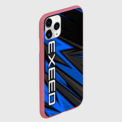 Чехол iPhone 11 Pro матовый Exeed - синяя абстракция, цвет: 3D-малиновый — фото 2