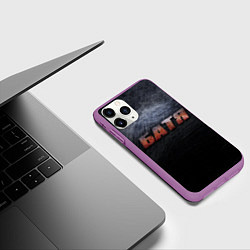 Чехол iPhone 11 Pro матовый Батя - тёмная сталь, цвет: 3D-фиолетовый — фото 2