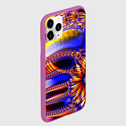 Чехол iPhone 11 Pro матовый Психоделика стекло, цвет: 3D-фиолетовый — фото 2