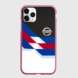 Чехол iPhone 11 Pro матовый Nissan geometry steel, цвет: 3D-малиновый