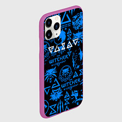 Чехол iPhone 11 Pro матовый The Witcher logo pattern, цвет: 3D-фиолетовый — фото 2