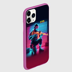 Чехол iPhone 11 Pro матовый Counter Strike - neon glow fantasy, цвет: 3D-фиолетовый — фото 2
