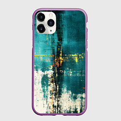 Чехол iPhone 11 Pro матовый Ржавчина сине-белая, цвет: 3D-фиолетовый
