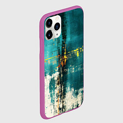 Чехол iPhone 11 Pro матовый Ржавчина сине-белая, цвет: 3D-фиолетовый — фото 2