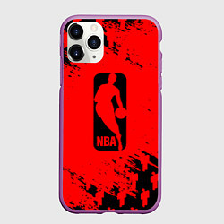 Чехол iPhone 11 Pro матовый NBA краски баскетбол, цвет: 3D-фиолетовый