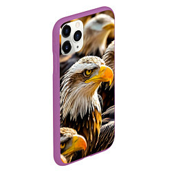 Чехол iPhone 11 Pro матовый Белоголовые орланы, цвет: 3D-фиолетовый — фото 2