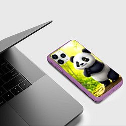 Чехол iPhone 11 Pro матовый Пандочка, цвет: 3D-фиолетовый — фото 2