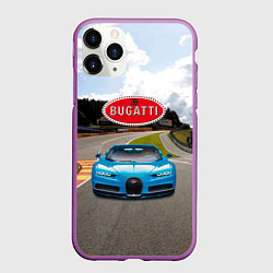Чехол iPhone 11 Pro матовый Bugatti - motorsport racing route, цвет: 3D-фиолетовый