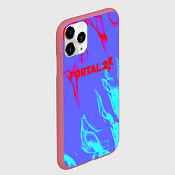 Чехол iPhone 11 Pro матовый Portal 2 neon flame steel, цвет: 3D-малиновый — фото 2