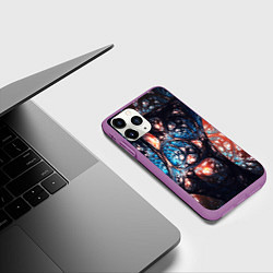 Чехол iPhone 11 Pro матовый Абстрактные фракталы узор, цвет: 3D-фиолетовый — фото 2