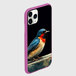 Чехол iPhone 11 Pro матовый Ласточка, цвет: 3D-фиолетовый — фото 2