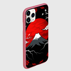 Чехол iPhone 11 Pro матовый Японский вулкан, цвет: 3D-малиновый — фото 2