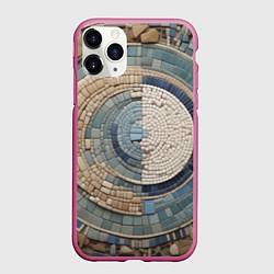Чехол iPhone 11 Pro матовый Каменная мозаика, цвет: 3D-малиновый