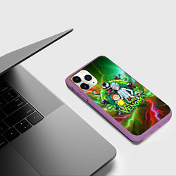 Чехол iPhone 11 Pro матовый Рик и Морти - мы Веном мем, цвет: 3D-фиолетовый — фото 2