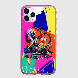 Чехол iPhone 11 Pro матовый Rick-Venom and Morty - rock group, цвет: 3D-фиолетовый