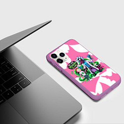 Чехол iPhone 11 Pro матовый Рик-Веном и Морти - ядовитая слизь, цвет: 3D-фиолетовый — фото 2