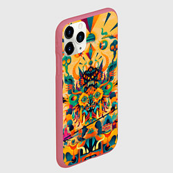 Чехол iPhone 11 Pro матовый Китайский монстр, цвет: 3D-малиновый — фото 2