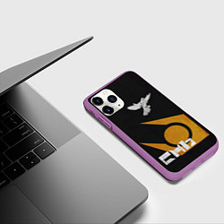 Чехол iPhone 11 Pro матовый Город 17 - граффити, цвет: 3D-фиолетовый — фото 2