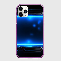 Чехол iPhone 11 Pro матовый Синяя неоновая атмосфера, цвет: 3D-фиолетовый