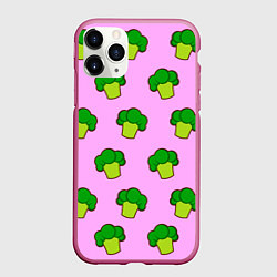 Чехол iPhone 11 Pro матовый Фиолетовый брокколи, цвет: 3D-малиновый