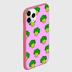 Чехол iPhone 11 Pro матовый Фиолетовый брокколи, цвет: 3D-малиновый — фото 2