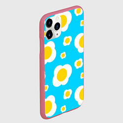 Чехол iPhone 11 Pro матовый Яичница голубая, цвет: 3D-малиновый — фото 2