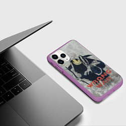 Чехол iPhone 11 Pro матовый Banksy - wrong war, цвет: 3D-фиолетовый — фото 2