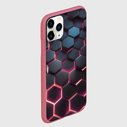 Чехол iPhone 11 Pro матовый Киберсоты, цвет: 3D-малиновый — фото 2