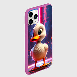 Чехол iPhone 11 Pro матовый Уточка в неоне, цвет: 3D-фиолетовый — фото 2