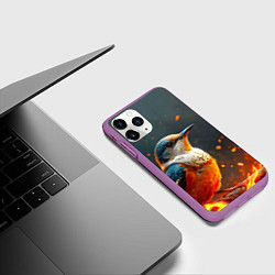 Чехол iPhone 11 Pro матовый Кукушка в огне, цвет: 3D-фиолетовый — фото 2