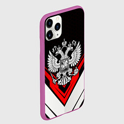 Чехол iPhone 11 Pro матовый Герб России - униформа, цвет: 3D-фиолетовый — фото 2